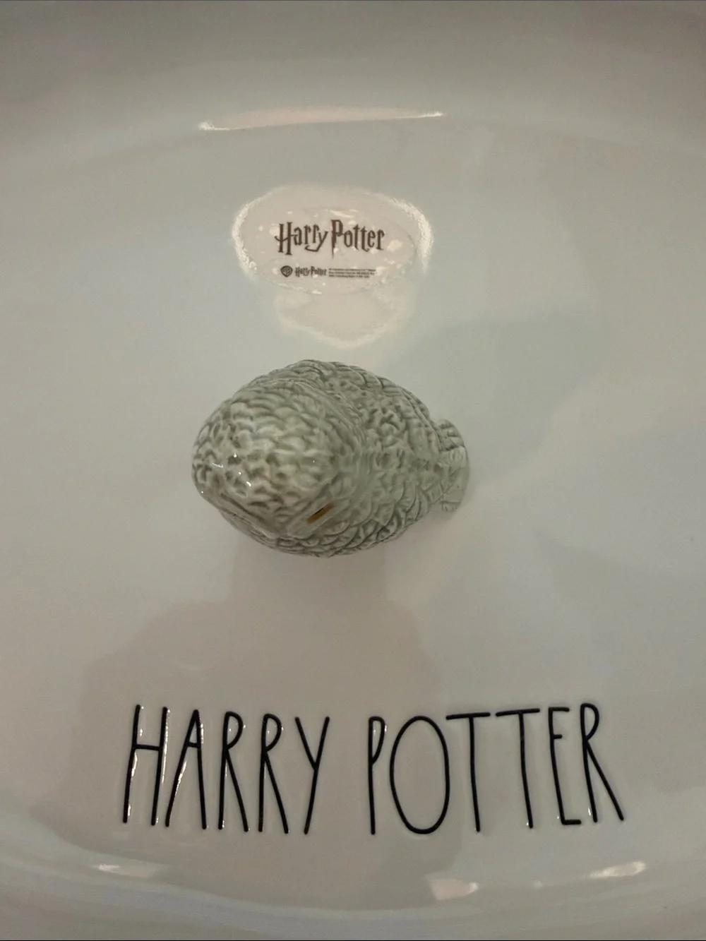 Rae Dunn Harry Potter White Ceramic Serving Platter with Hedwig Owl Accent